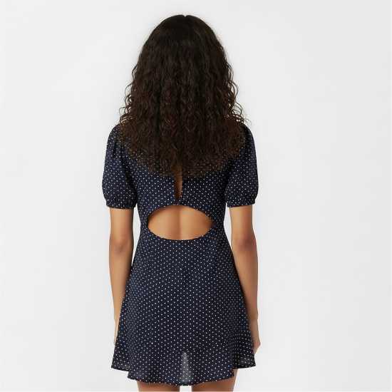 Jack Wills Women's Mini Dress Navy Polka Dot 
