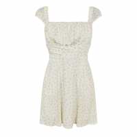 Jack Wills Women's Mini Dress White Ditsy 