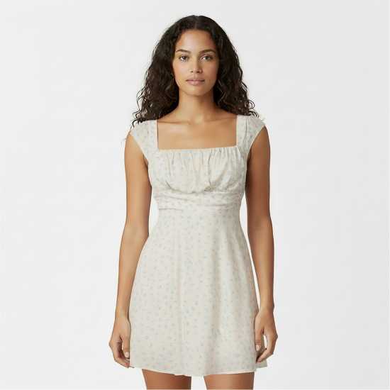 Jack Wills Women's Mini Dress White Ditsy 