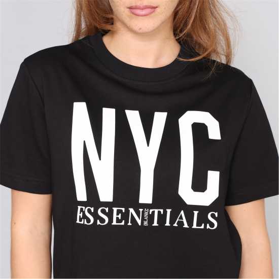 Blank Essentials E Nyc Essentials T-Shirt Ladies Black Blank Essentials E Nyc Essentials T-Shirt Ladies Black