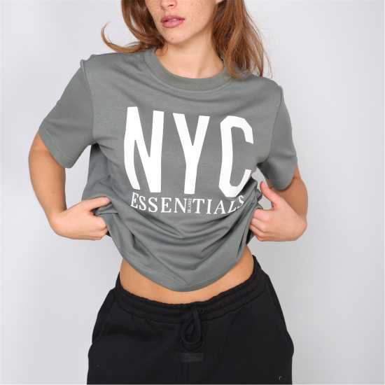 Blank Essentials E Nyc Essentials T-Shirt Ladies Sage 