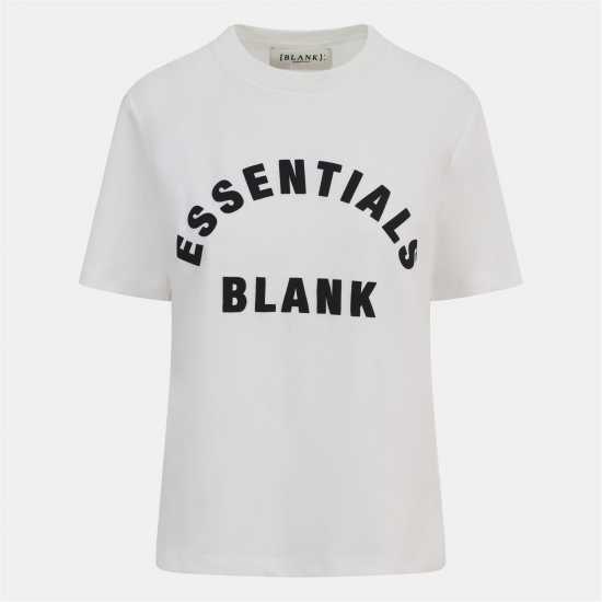 Blank Essentials Arched Print Puff T-Shirt Ladies Off White 