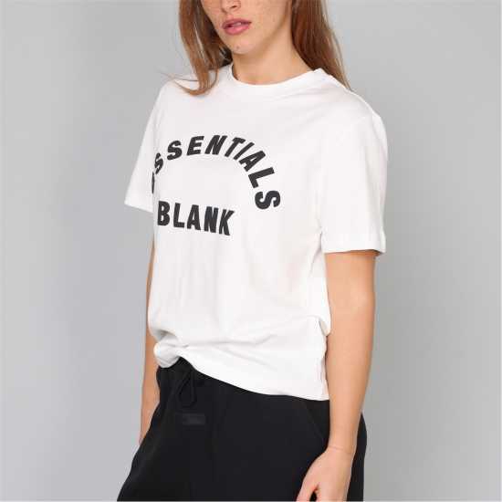 Blank Essentials Arched Print Puff T-Shirt Ladies Off White 