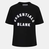 Blank Essentials Arched Print Puff T-Shirt Ladies Black 