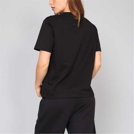 Blank Essentials Arched Print Puff T-Shirt Ladies Black 