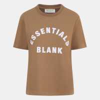 Blank Essentials Arched Print Puff T-Shirt Ladies Mocha 