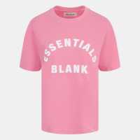Blank Essentials Arched Print Puff T-Shirt Ladies Pop Pink 