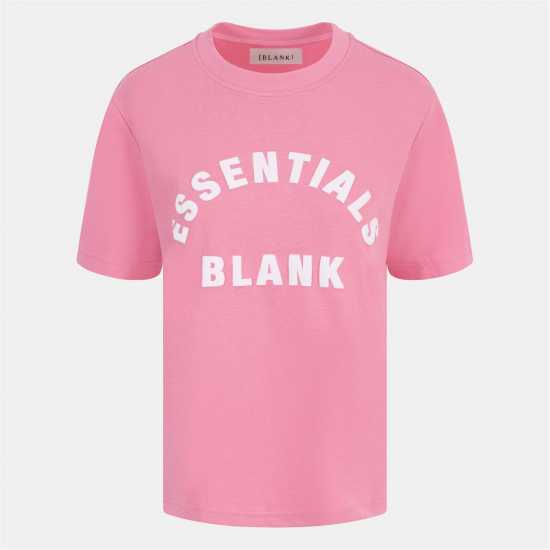 Blank Essentials Arched Print Puff T-Shirt Ladies Pop Pink 