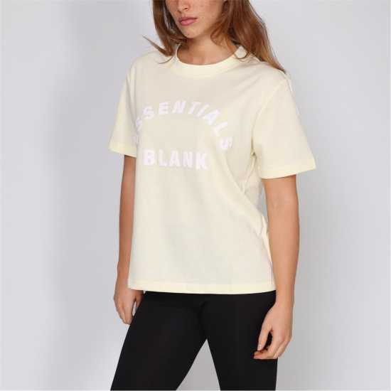 Blank Essentials Arched Print Puff T-Shirt Ladies Celstial Yellow Blank Essentials Arched Print Puff T-Shirt Ladies Celstial Yellow