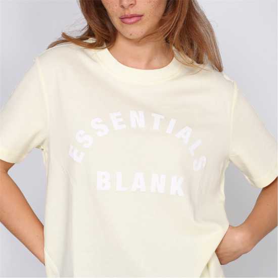 Blank Essentials Arched Print Puff T-Shirt Ladies Celstial Yellow Blank Essentials Arched Print Puff T-Shirt Ladies Celstial Yellow