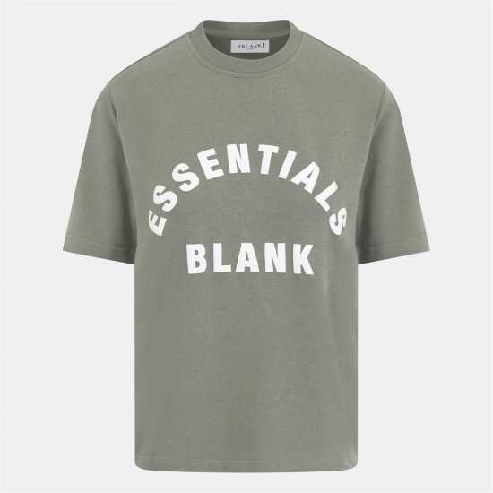 Blank Essentials Arched Print Puff T-Shirt Ladies Sage 