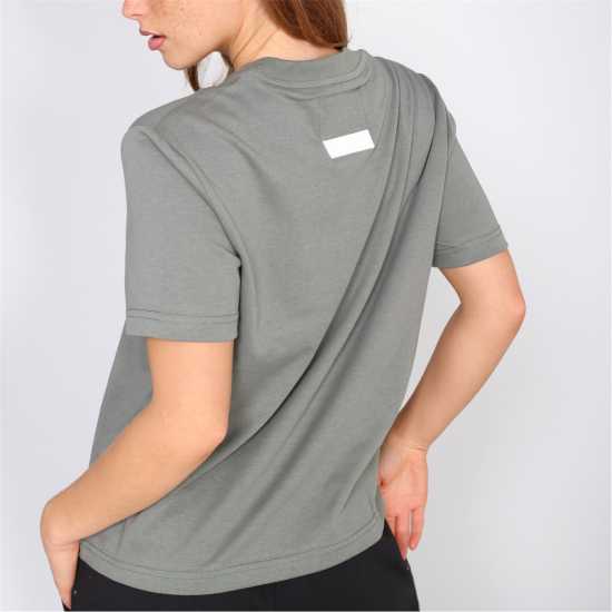 Blank Essentials Arched Print Puff T-Shirt Ladies Sage 