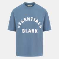 Blank Essentials Arched Print Puff T-Shirt Ladies Orion Blue 