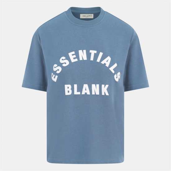 Blank Essentials Arched Print Puff T-Shirt Ladies Orion Blue 