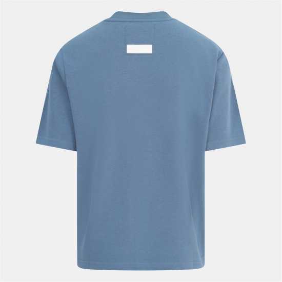 Blank Essentials Arched Print Puff T-Shirt Ladies Orion Blue 