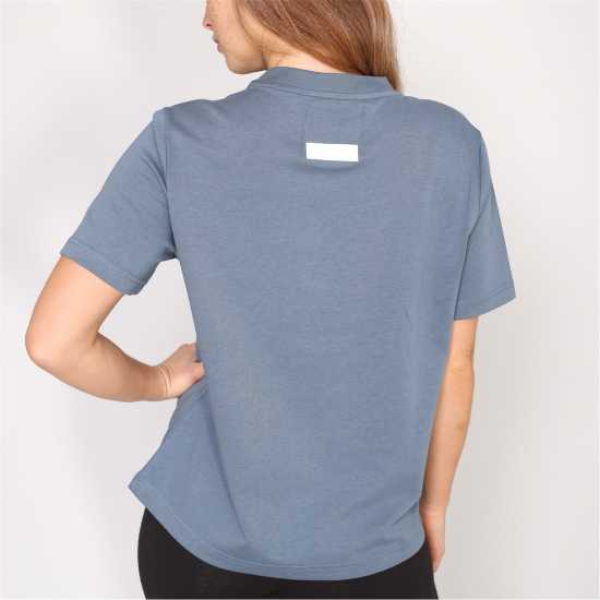 Blank Essentials Arched Print Puff T-Shirt Ladies Orion Blue 