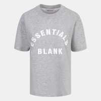 Blank Essentials Arched Print Puff T-Shirt Ladies Grey Marl 