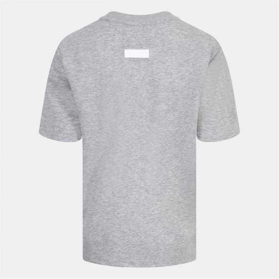 Blank Essentials Arched Print Puff T-Shirt Ladies Grey Marl 
