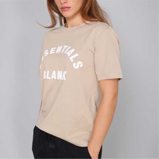 Blank Essentials Arched Print Puff T-Shirt Ladies Summer Sand 