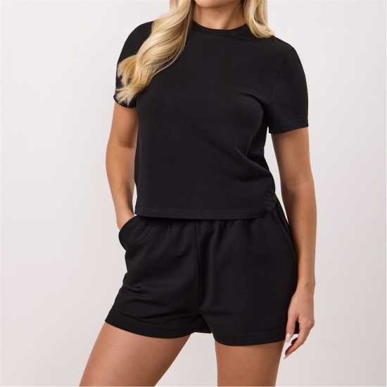 Gym King Gym King Victory Jersey Cap Sleeve Tee - Black Black Gym King Gym King Victory Jersey Cap Sleeve Tee - Black Black