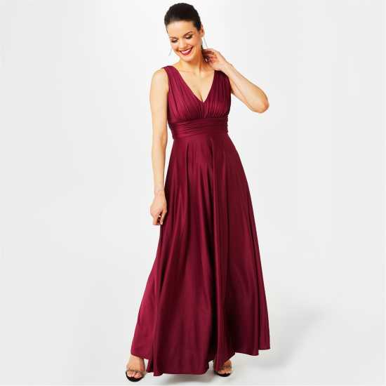 Дамски поли и рокли Biba Bridesmaid Deep V Maxi Dress Ягода Biba Bridesmaid Deep V Maxi Dress Ягода Дамски поли и рокли