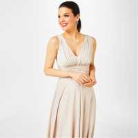 Дамски поли и рокли Biba Bridesmaid Deep V Maxi Dress Шампанско Biba Bridesmaid Deep V Maxi Dress Шампанско Дамски поли и рокли