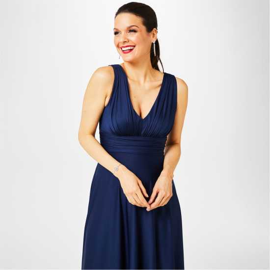 Дамски поли и рокли Biba Bridesmaid Deep V Maxi Dress Морска синьо Biba Bridesmaid Deep V Maxi Dress Морска синьо Дамски поли и рокли