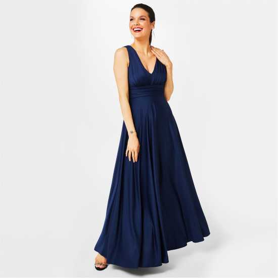 Дамски поли и рокли Biba Bridesmaid Deep V Maxi Dress Морска синьо Biba Bridesmaid Deep V Maxi Dress Морска синьо Дамски поли и рокли