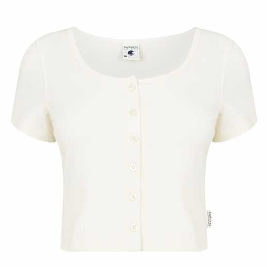 Soulcal Дамска Тениска Ribbed Cropped T Shirt Ladies  - Дамско облекло плюс размер