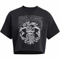 Under Armour Women's Dusk Dawn Cropped Short Sleeve T-Shirt Black Under Armour Women's Dusk Dawn Cropped Short Sleeve T-Shirt Black