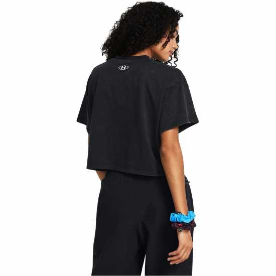 Under Armour Women's Dusk Dawn Cropped Short Sleeve T-Shirt Black Under Armour Women's Dusk Dawn Cropped Short Sleeve T-Shirt Black