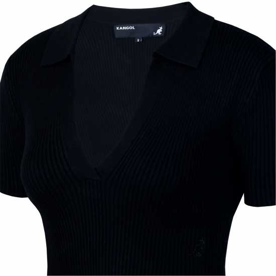 Kangol Тениска Crop Collar T Shirt Womens  Дамско облекло плюс размер