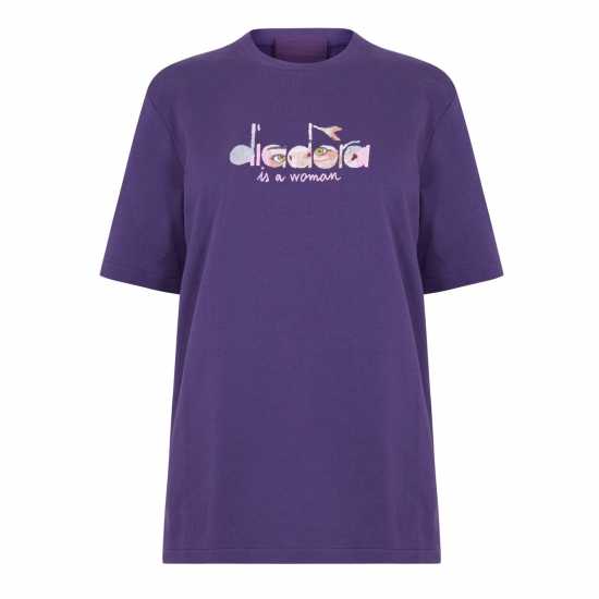 Diadora Eye Short Sleeve T-Shirt Womens Purple Glass 