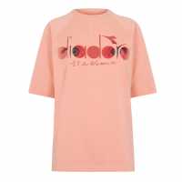 Diadora Тениска Flowers Short Sleeve T Shirt Womens Coral Red 
