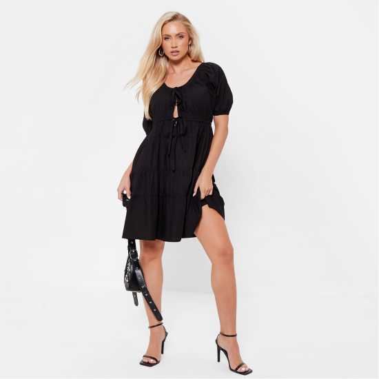 I Saw It First Tie Front Poplin Smock Dress  Дамски поли и рокли