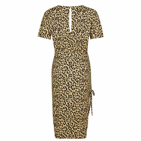 Biba Рокля Жарсе V Neck Jersey Dress Leopard - Dresses Under 60