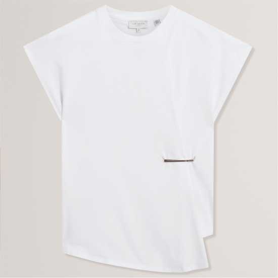 Ted Baker Women's Metal Trim T-Shirt White Ted Baker Women's Metal Trim T-Shirt White