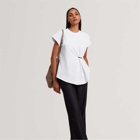 Ted Baker Women's Metal Trim T-Shirt White Ted Baker Women's Metal Trim T-Shirt White