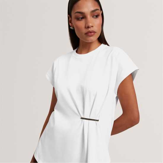 Ted Baker Women's Metal Trim T-Shirt White Ted Baker Women's Metal Trim T-Shirt White