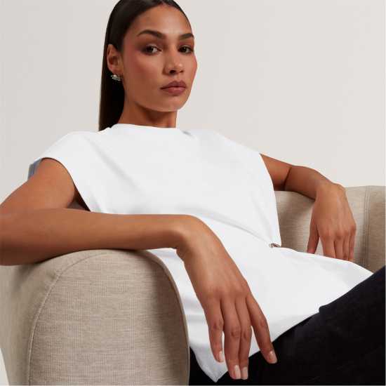 Ted Baker Women's Metal Trim T-Shirt White Ted Baker Women's Metal Trim T-Shirt White
