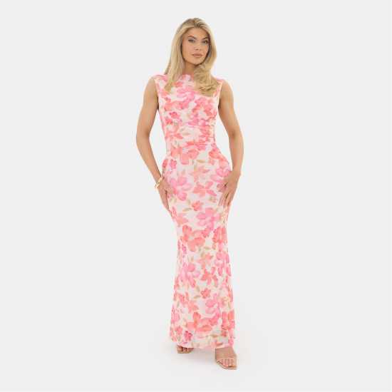 I Saw It First Printed Mesh Maxi Dress Mutli I Saw It First Printed Mesh Maxi Dress Mutli