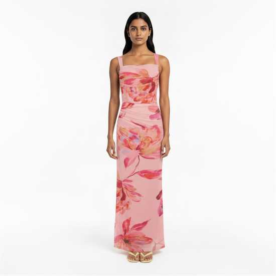 I Saw It First Printed Mesh Maxi Dress Mutli 