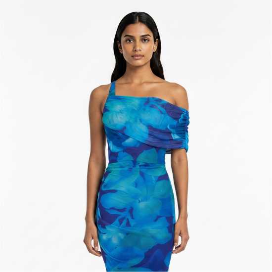 I Saw It First Printed Mesh Maxi Dress Mutli 