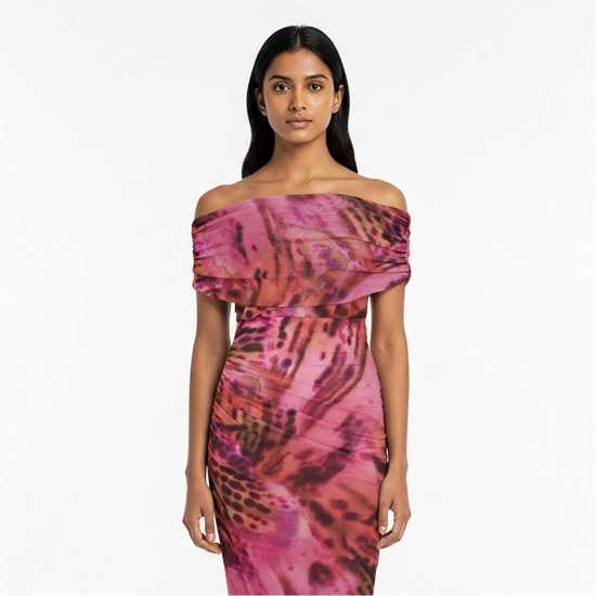I Saw It First Printed Mesh Maxi Dress Mutli 