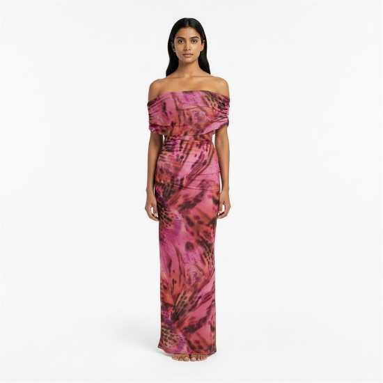 I Saw It First Printed Mesh Maxi Dress Mutli 