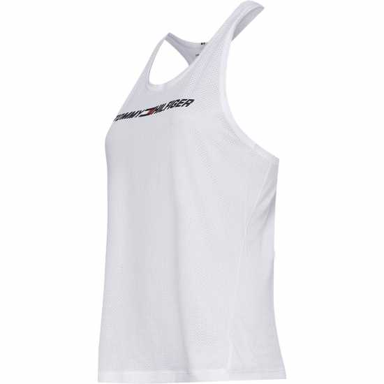 Tommy Sport Graphic Mesh Tank Top Th Optic White Дамски потници