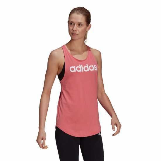 Adidas Womens Essentials Linear Loose Tank Top Preloved Fig - Дамски тениски с яка