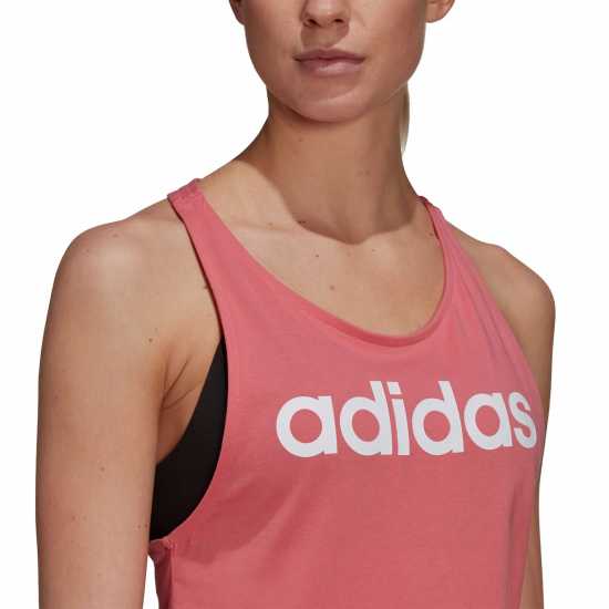 Adidas Womens Essentials Linear Loose Tank Top Preloved Fig - Дамски тениски с яка