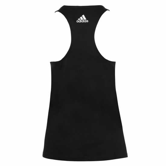 Adidas Womens Essentials Linear Loose Tank Top Черно/Бяло Дамски тениски с яка
