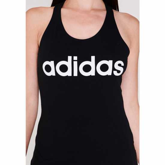 Adidas Womens Essentials Linear Loose Tank Top Черно/Бяло Дамски тениски с яка